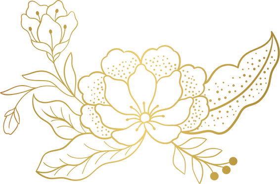 Elegant Metallic Flowers Outline